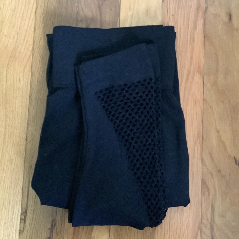 Black leggings w/ fishnet insert